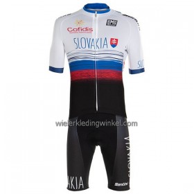 Set Fietsshirt + Korte Koersbroek 2022 Slowakije Nationaal Team